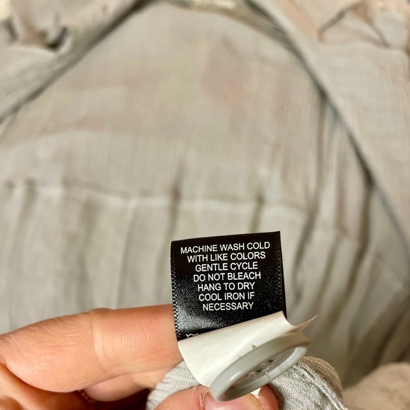 Max Studio London Light Grey Crinkled Belted Double Breasted Duster Dress Size M - Picture 10 of 12